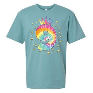 Colorful Tie Dye 9 Year Old Girl 9th Birthday Gifts Sueded Cloud Jersey T-Shirt