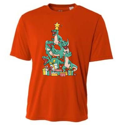 Christmas Trex Dinosaur Happy Trexmas Tree Rex Christmas Cool Gift Cooling Performance Crew T-Shirt