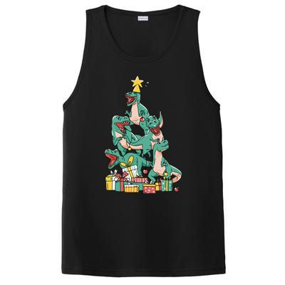 Christmas Trex Dinosaur Happy Trexmas Tree Rex Christmas Cool Gift PosiCharge Competitor Tank