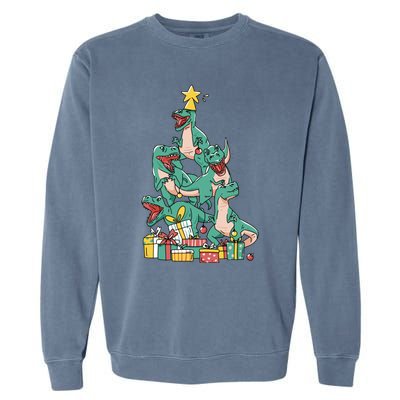 Christmas Trex Dinosaur Happy Trexmas Tree Rex Christmas Cool Gift Garment-Dyed Sweatshirt