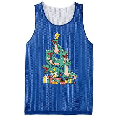 Christmas Trex Dinosaur Happy Trexmas Tree Rex Christmas Cool Gift Mesh Reversible Basketball Jersey Tank