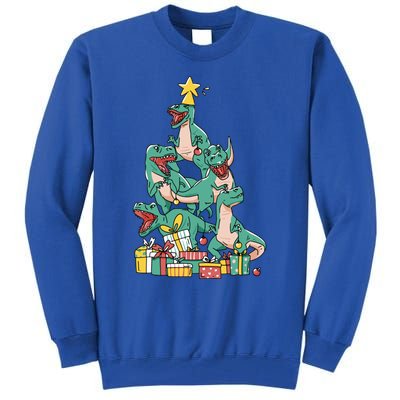 Christmas Trex Dinosaur Happy Trexmas Tree Rex Christmas Cool Gift Tall Sweatshirt