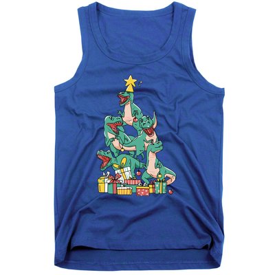 Christmas Trex Dinosaur Happy Trexmas Tree Rex Christmas Cool Gift Tank Top