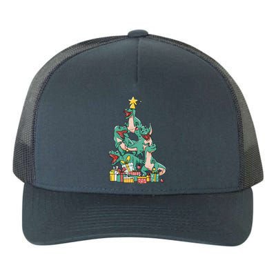 Christmas Trex Dinosaur Happy Trexmas Tree Rex Christmas Cool Gift Yupoong Adult 5-Panel Trucker Hat