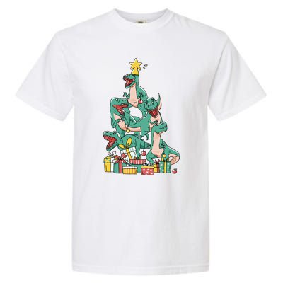 Christmas Trex Dinosaur Happy Trexmas Tree Rex Christmas Cool Gift Garment-Dyed Heavyweight T-Shirt