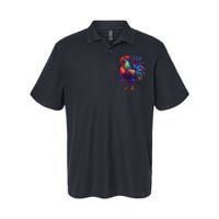 Chicken Tie Dye Hippie Poultry Farmer Farm Vintage Graphic Softstyle Adult Sport Polo