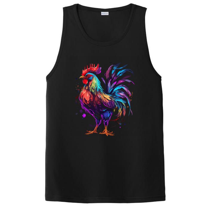 Chicken Tie Dye Hippie Poultry Farmer Farm Vintage Graphic PosiCharge Competitor Tank