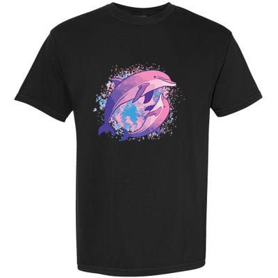 Cute Tiedye Dolphin Parent And Child Dolphins Garment-Dyed Heavyweight T-Shirt