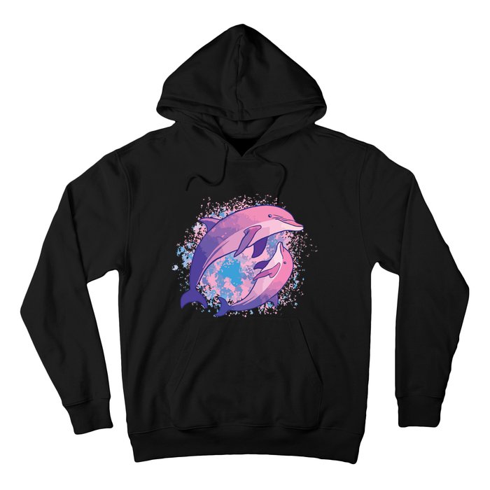 Cute Tiedye Dolphin Parent And Child Dolphins Hoodie