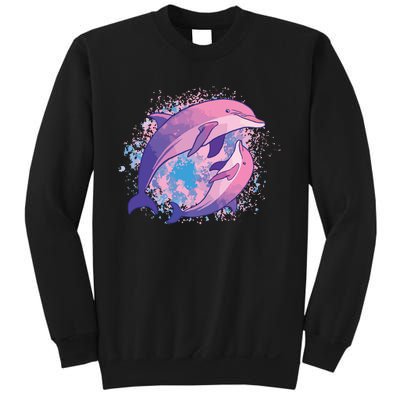 Cute Tiedye Dolphin Parent And Child Dolphins Sweatshirt