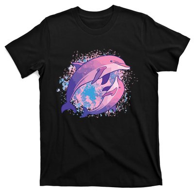 Cute Tiedye Dolphin Parent And Child Dolphins T-Shirt