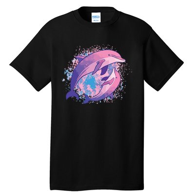 Cute Tiedye Dolphin Parent And Child Dolphins Tall T-Shirt