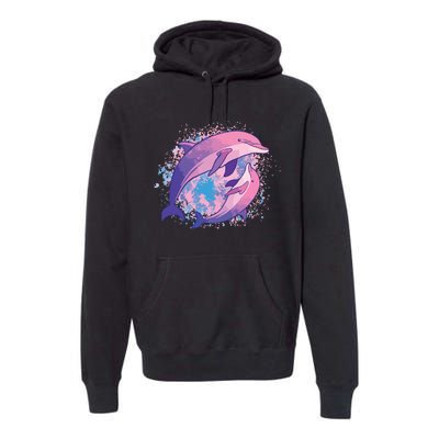 Cute Tiedye Dolphin Parent And Child Dolphins Premium Hoodie