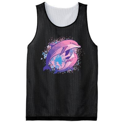 Cute Tiedye Dolphin Parent And Child Dolphins Mesh Reversible Basketball Jersey Tank