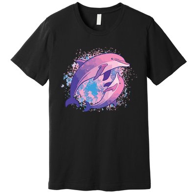 Cute Tiedye Dolphin Parent And Child Dolphins Premium T-Shirt