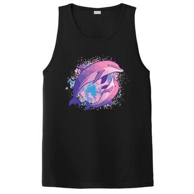 Cute Tiedye Dolphin Parent And Child Dolphins PosiCharge Competitor Tank