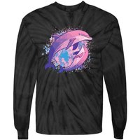 Cute Tiedye Dolphin Parent And Child Dolphins Tie-Dye Long Sleeve Shirt