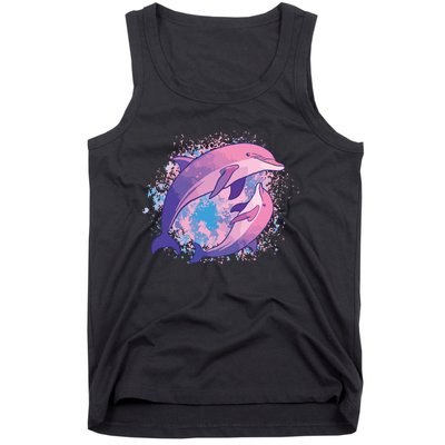 Cute Tiedye Dolphin Parent And Child Dolphins Tank Top