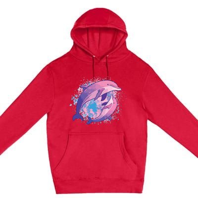 Cute Tiedye Dolphin Parent And Child Dolphins Premium Pullover Hoodie