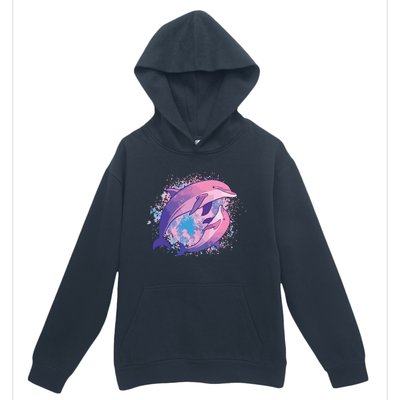 Cute Tiedye Dolphin Parent And Child Dolphins Urban Pullover Hoodie