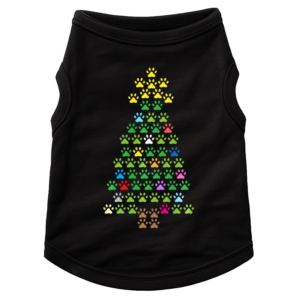 Christmas Tree Dog Paws Long Sleeve Christmas Lights Doggie Tank