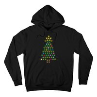 Christmas Tree Dog Paws Long Sleeve Christmas Lights Hoodie