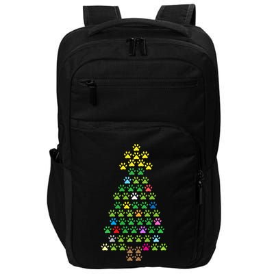 Christmas Tree Dog Paws Long Sleeve Christmas Lights Impact Tech Backpack