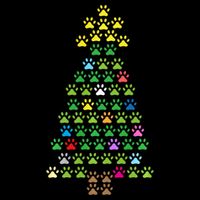 Christmas Tree Dog Paws Long Sleeve Christmas Lights 16 in Basic Backpack