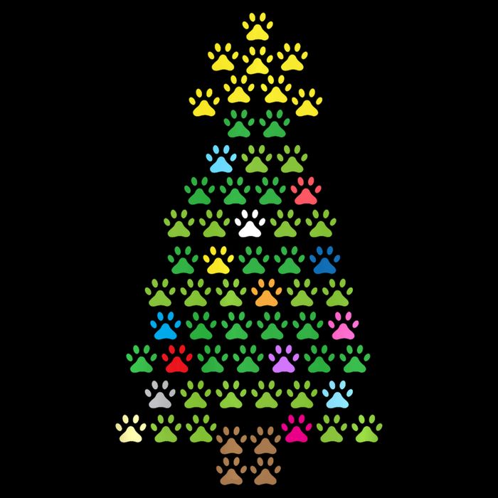Christmas Tree Dog Paws Long Sleeve Christmas Lights 16 in Basic Backpack