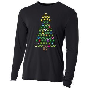 Christmas Tree Dog Paws Long Sleeve Christmas Lights Cooling Performance Long Sleeve Crew