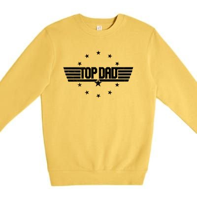 Cool Top Dad Fathers Day Logo Premium Crewneck Sweatshirt