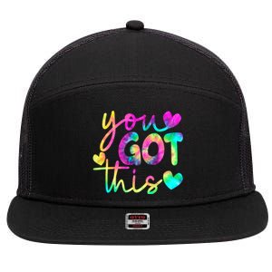 Cute Tie Dye You Got This 7 Panel Mesh Trucker Snapback Hat