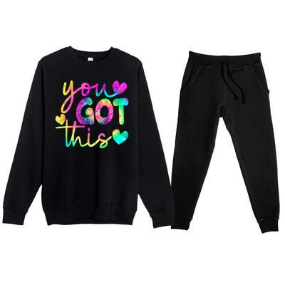 Cute Tie Dye You Got This Premium Crewneck Sweatsuit Set