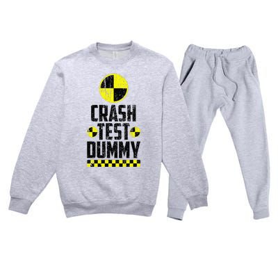 Crash Test Dummy Last Minute Costume Funny Halloween Premium Crewneck Sweatsuit Set