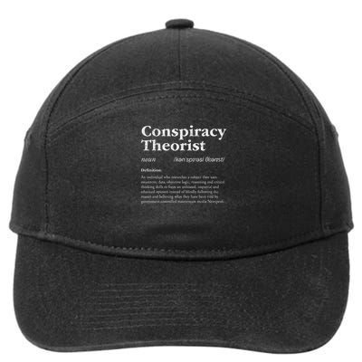 Conspiracy Theorist Definition Objective Dictionary Meaning 7-Panel Snapback Hat