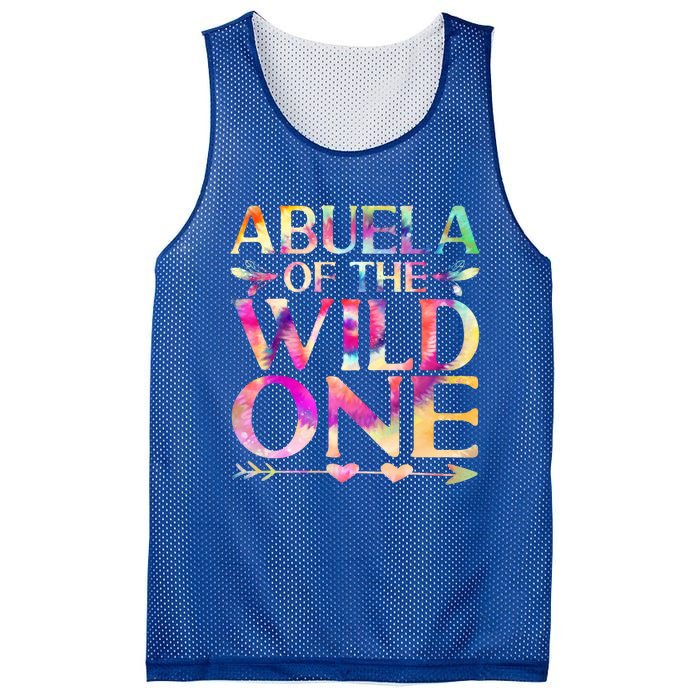 Colorful Tie Dye Abuela Of The Wild One 1st Birthday Hippie Gift Mesh Reversible Basketball Jersey Tank