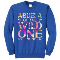 Colorful Tie Dye Abuela Of The Wild One 1st Birthday Hippie Gift Tall Sweatshirt