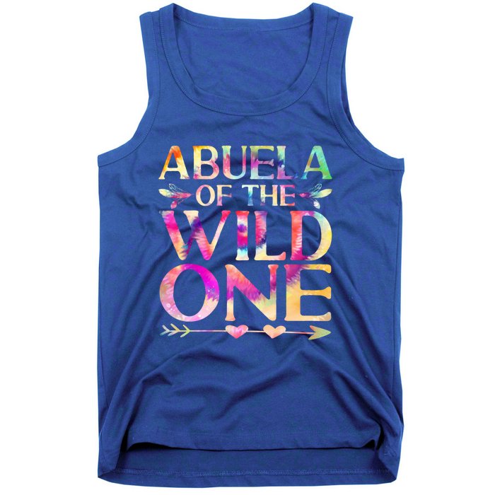 Colorful Tie Dye Abuela Of The Wild One 1st Birthday Hippie Gift Tank Top