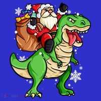 Christmas Trex Dinosaur Santa Claus Riding Trex Xmas Gift Premium T-Shirt