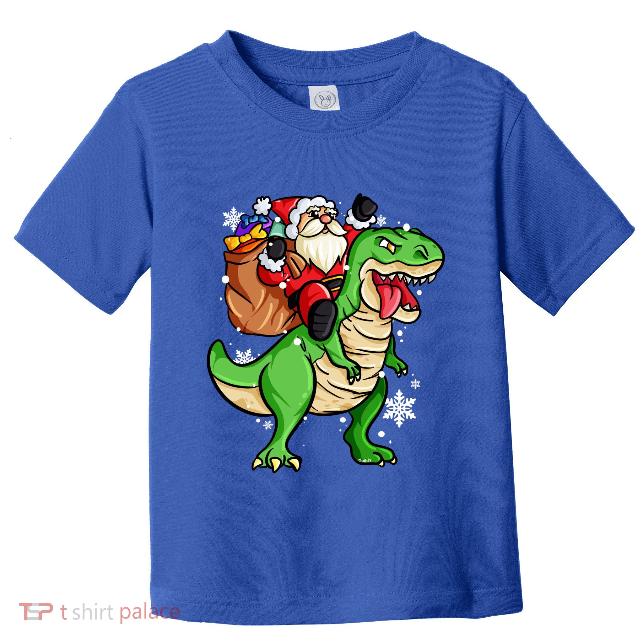 Christmas Trex Dinosaur Santa Claus Riding Trex Xmas Gift Toddler T-Shirt