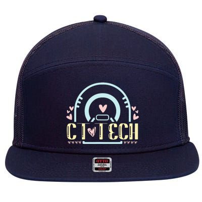 Ct Tech Design Ct Technologist Radiology 7 Panel Mesh Trucker Snapback Hat