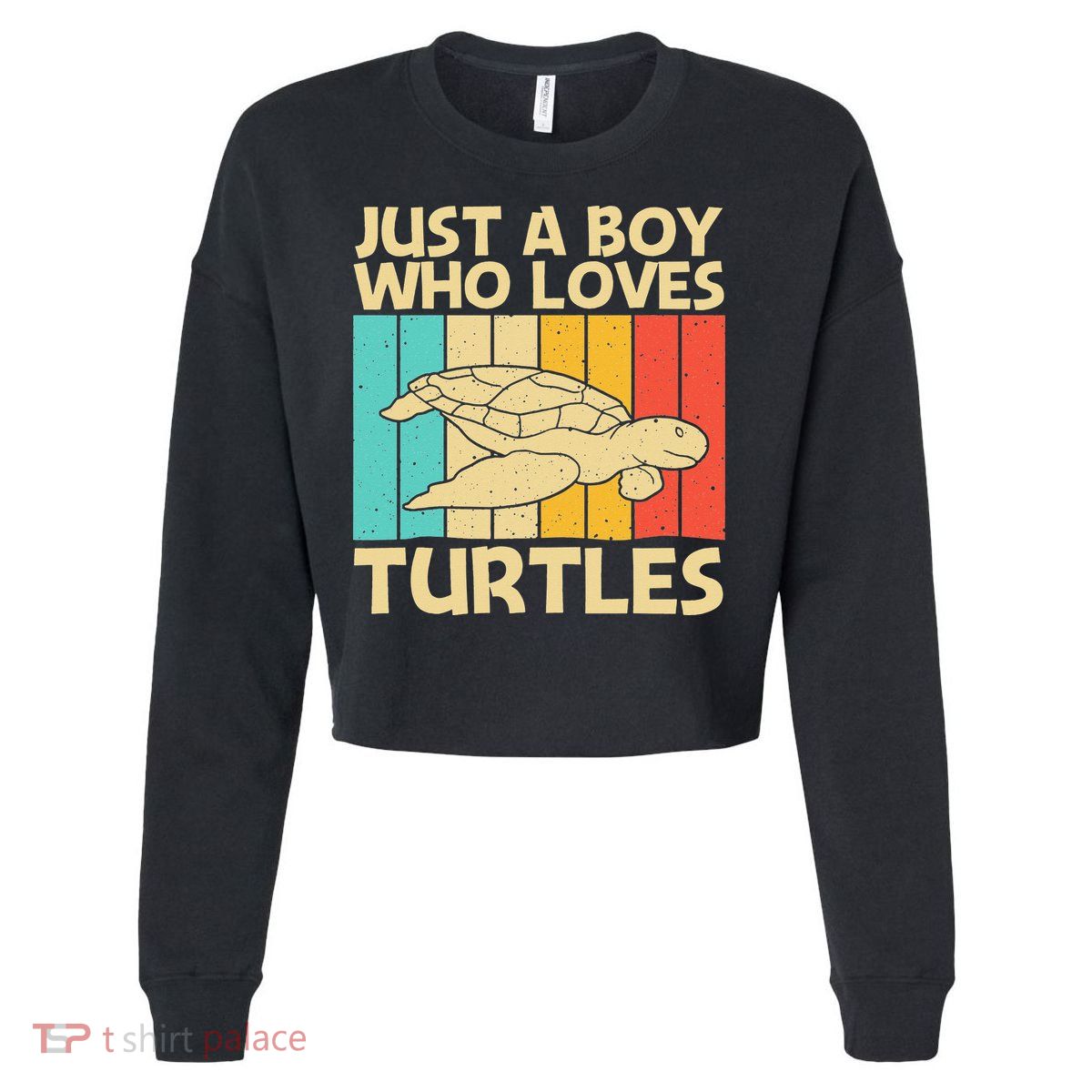 Cool Turtle Design For Sea Turtle Aquatic Animal Cropped Pullover Crew