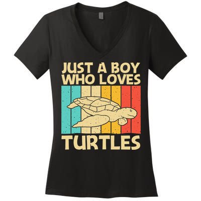 Cool Turtle Design For Sea Turtle Aquatic Animal Women's V-Neck T-Shirt