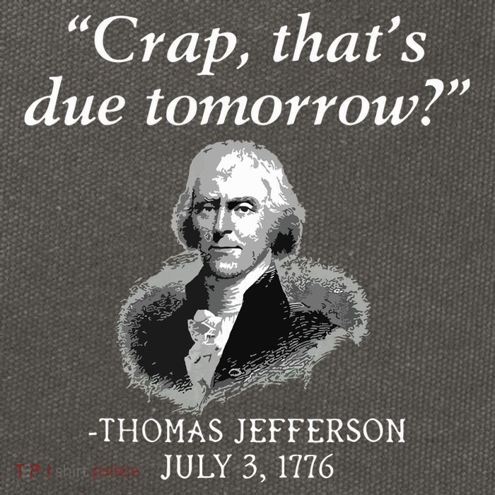 Crap Thats Due Tomorrow Thomas Jefferson Cotton Canvas Backpack