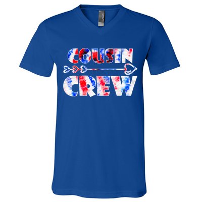 Colorful Tie Dye Team Cousin Squad Cousin Crew Cute Gift V-Neck T-Shirt