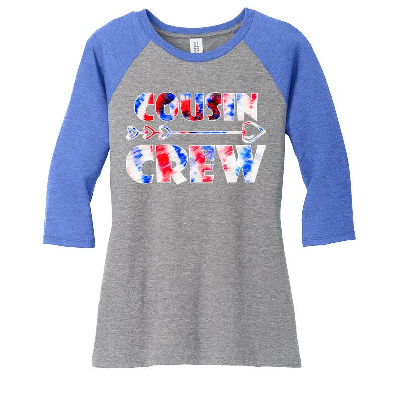 Colorful Tie Dye Team Cousin Squad Cousin Crew Cute Gift Women's Tri-Blend 3/4-Sleeve Raglan Shirt