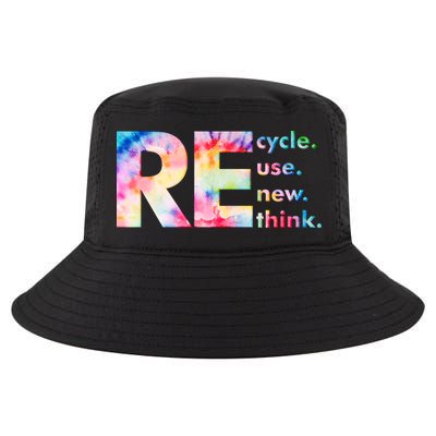Colorful Tie Dye Recycle Reuse Renew Rethink Celebrate Earth Day Cool Comfort Performance Bucket Hat