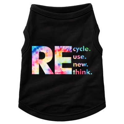 Colorful Tie Dye Recycle Reuse Renew Rethink Celebrate Earth Day Doggie Tank