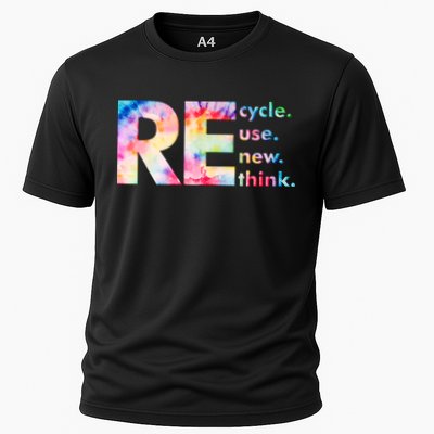 Colorful Tie Dye Recycle Reuse Renew Rethink Celebrate Earth Day Performance Shirt