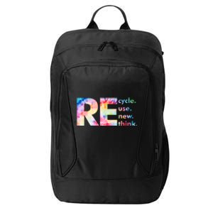 Colorful Tie Dye Recycle Reuse Renew Rethink Celebrate Earth Day City Backpack